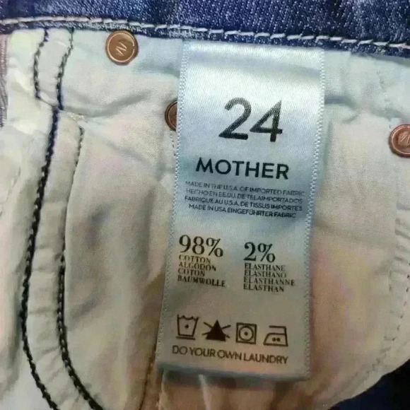 Mother High-Waist Looker Skinny Jeans in Flowers From The Storm Wash Size: 24 - Picture 9 of 10